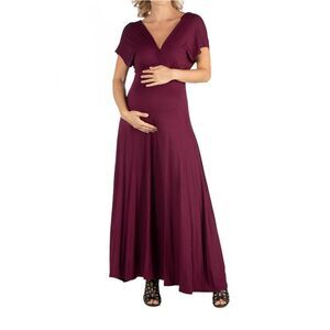 24seven Womens Maternity Maxi Dress, Red, NWT